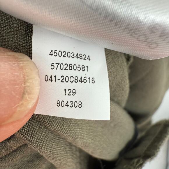 Chicos Casual Soft Utility Ankle Pants Women 4 Olive Green Belted Elastic Waist - Picture 9 of 9